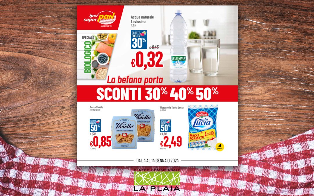 LA BEFANA PORTA SCONTI 30% 40% 50% – La promozione sarà valida fino al 14 Gennaio 2024