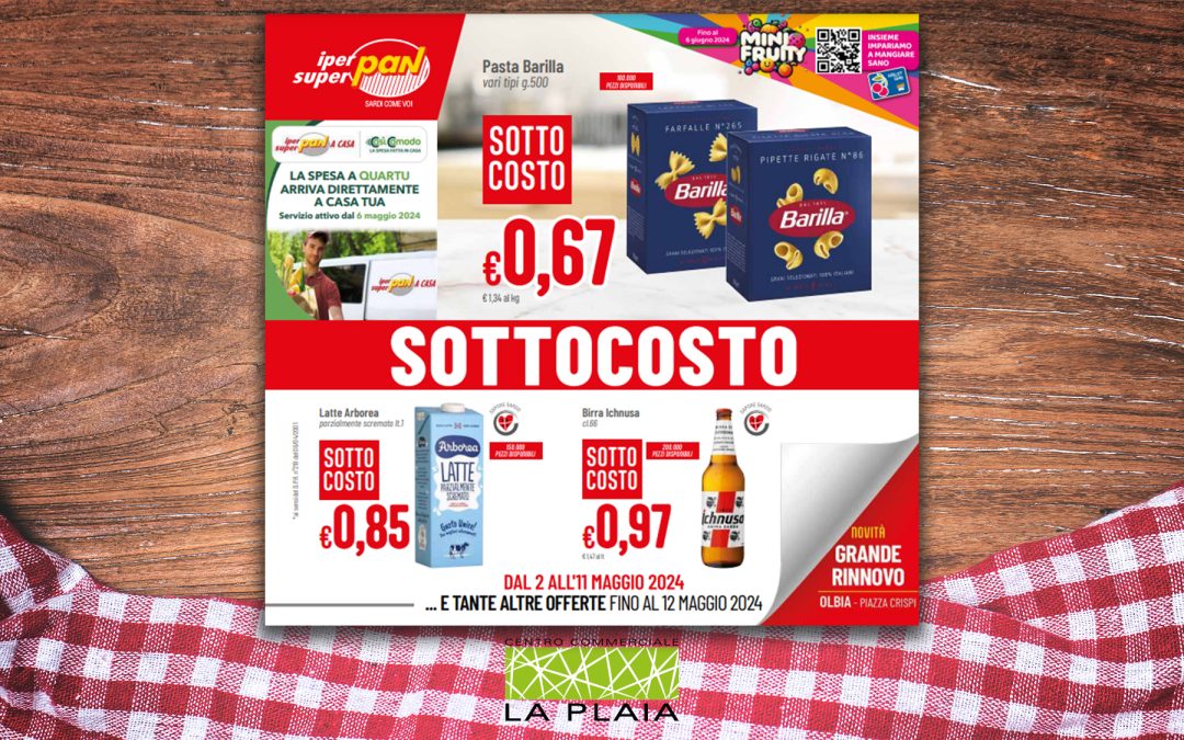 SOTTOCOSTO – La promozione sarà valida fino al 12 Maggio 2024